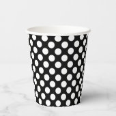 Wit op zwart Medium Size Polka Dots Papieren Bekers (Achterkant)