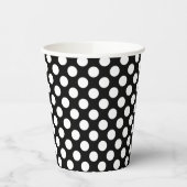 Wit op zwart Medium Size Polka Dots Papieren Bekers (Links)