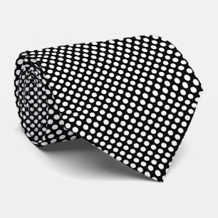 Wit op zwart Medium Size Polka Dots Stropdas