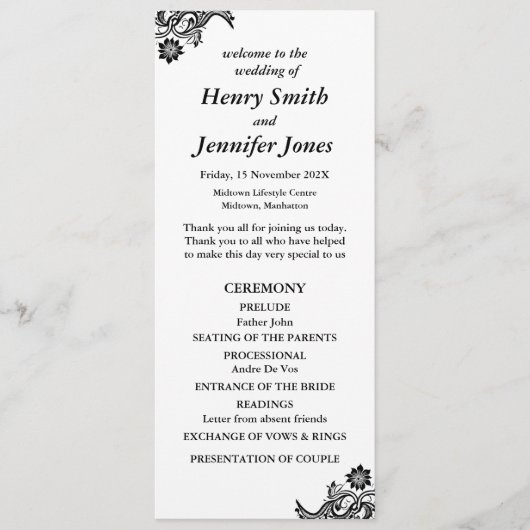 Wit op zwart plat programma (Voorkant)