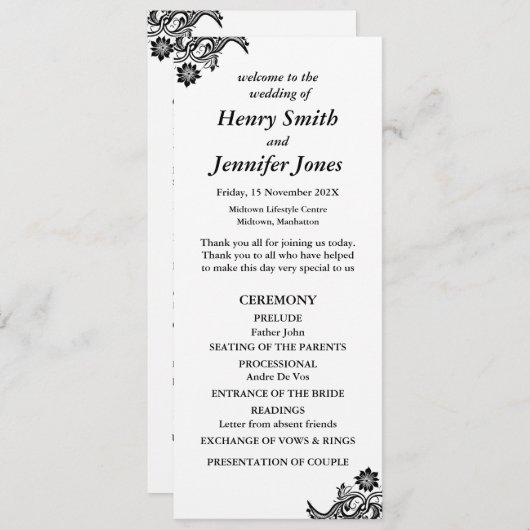 Wit op zwart plat programma (Voorkant / Achterkant)