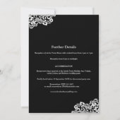 Wit op zwarte bruiloft uitnodiging (Achterkant)