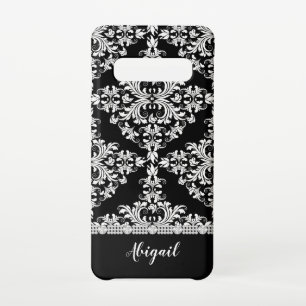 Wit op zwarte vraag met roesteenkleurige voorstell samsung galaxy s10 hoesje