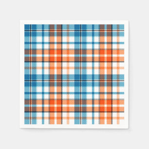 Wit Oranje Blauw Schotse Ruit Ontwerp  Servet