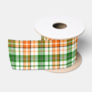 Wit Oranje Groen Geruit Schotland-ontwerp  Lint