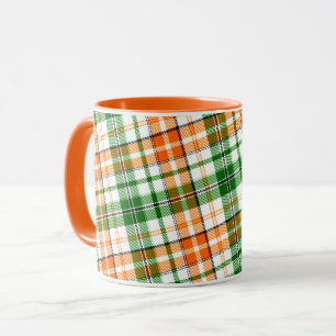 Wit Oranje Groen Geruit Schotse Design  Mok
