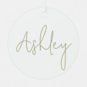 Wit Ornament met Jouw naam in goudschrift (Voorkant)