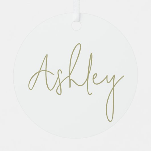 Wit Ornament met Jouw naam in goudschrift (Voorkant)