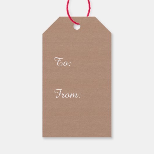 Wit over Kraft Holiday Gift Label Cadeaulabel (Achterkant)