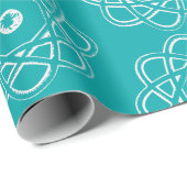 Wit over Zee Groene Atom Symbolen Cadeaupapier (Rol Hoek)