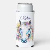  wit paard bloemen gepersonaliseerd (Seltzer Voorkant)