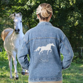 Wit Paard en Country Spirit Script Denim Jacket