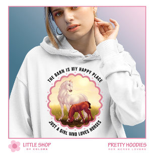 Wit Paard en Veulen Aanpasbaar Hoodie
