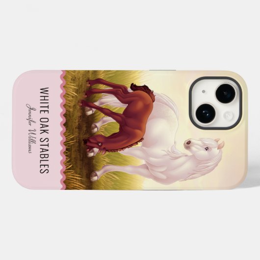  wit paard en veulen Case-Mate iPhone case (Achterkant (horizontaal))