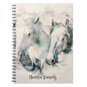 Wit paard gepersonaliseerd notitieboek