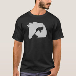 Wit Paard hoofd silhouet met een hond en kat T-shirt