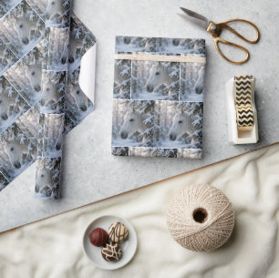 Wit Paard In Besneeuwde Dennenboom Cadeaupapier