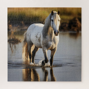 Wit Paard in Meer Legpuzzel