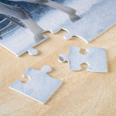 Wit paard in winterbos legpuzzel (Zijkant)