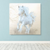 Wit Paard - Ingewikkeld Canvas (Insitu (Houten vloer))