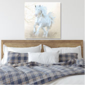 Wit Paard - Ingewikkeld Canvas Afdruk (Insitu (Slaapkamer))