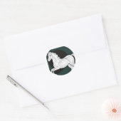 wit paard ronde sticker (Envelop)