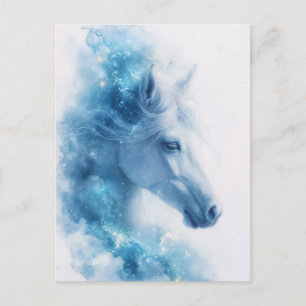 Wit Paard Sterrenstelsel Nevel en Nachtelijke Heme Briefkaart