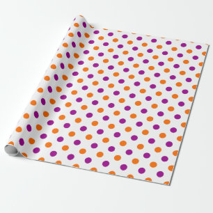 Wit Paars Oranje Stippen Patroon Cadeaupapier