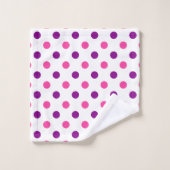 Wit Paars Roze Stippen Patroon Bad Handdoek (Wasdoekje)
