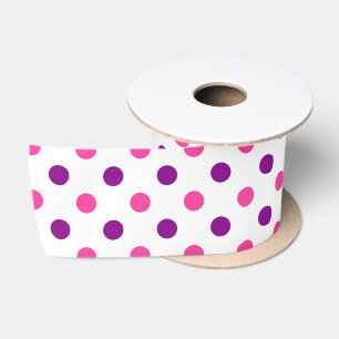 Wit Paars Roze Stippen Patroon  Lint