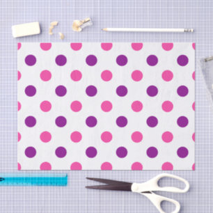 Wit Paars Roze Stippen Patroon Tissuepapier