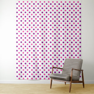 Wit Paars Roze Stippen Patroon  Wandkleed