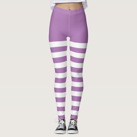 Wit & Paarse Leggings (Voorkant)