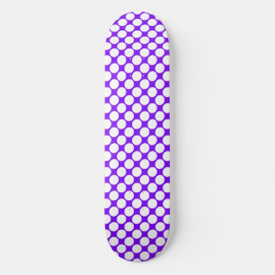 Wit Paarse Stippen Skateboard