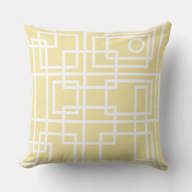 Wit pad naar Light Parmesan Yellow Kussen (Voorkant)