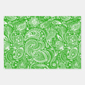 Wit  paisley patroon 2 inpakpapier vel (Voorkant 3)