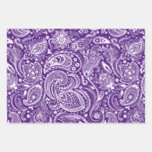 Wit  paisley patroon 2 inpakpapier vel (Voorkant 2)