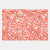 Wit  paisley patroon 2 inpakpapier vel (Voorkant)