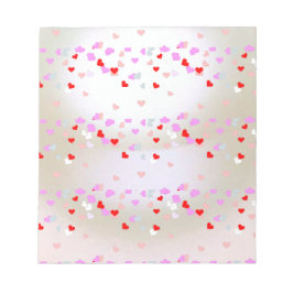 Wit pareleffect met hart notitieblok