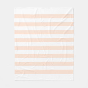Wit & Perzik Pastel Lijnpatroon Fleece Deken