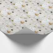 Wit perzisch kat Kerstmis Cadeaupapier (Hoek)