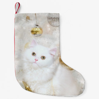 Wit perzisch kat Kerstmis Kleine Kerstsok