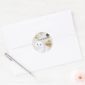 Wit perzisch kat Kerstmis Ronde Sticker (Envelop)