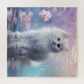 Wit Perzisch Kitten Legpuzzel (Horizontaal)