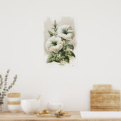 Wit Petunias Bloemen Art Print Poster (Keuken)