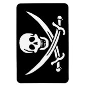 Wit, Piraat Vlag Calico Jack, Schedel & Cutlass Magneet (Verticaal)