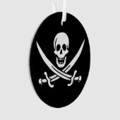 Wit, Piraat Vlag Calico Jack, Schedel & Cutlass Ornament (voorkant)