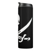 Wit, Piraat Vlag Calico Jack, Schedel & Cutlass Thermosbeker (Geroteerd rechts)