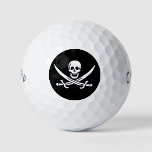 Wit, Piratenvlag Calico Jack, Schedel & Sabel Golfballen