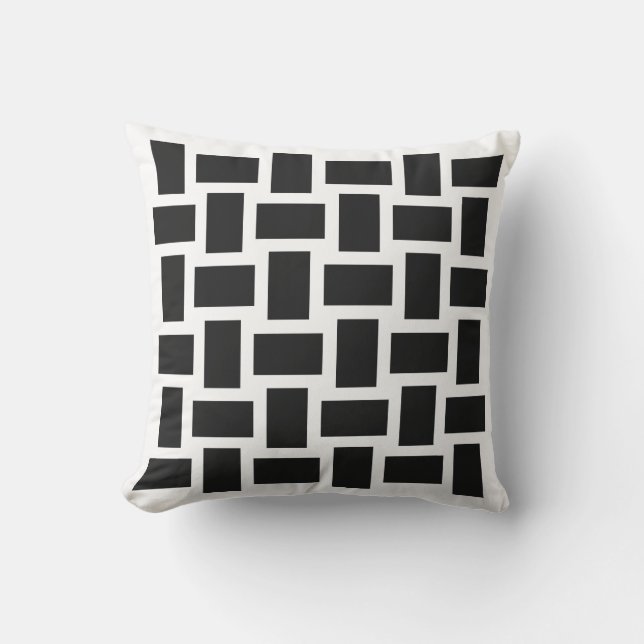 Wit & Pitch Pastel Weefsel Design Kussen (Voorkant)